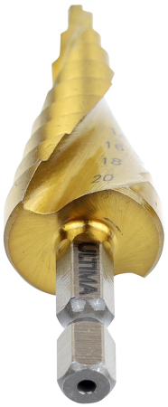 Сверло по металлу ступенчатое, Ultima, 4-20 мм, 9 ступеней, сталь HSS