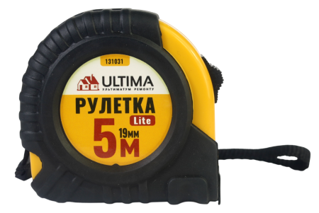 Рулетка Ultima Lite, 5мх19мм, обрезиненный пластиковый корпус