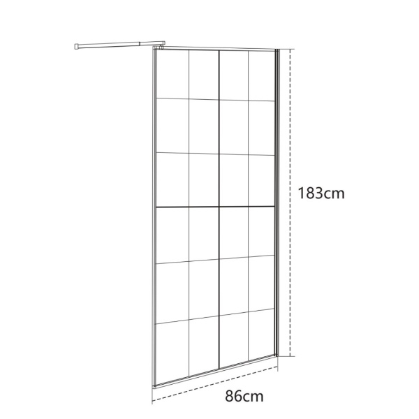 Душевая перегородка (глух.) ESTENA, прозрачн. стекло, черная EN-86С-ST-B